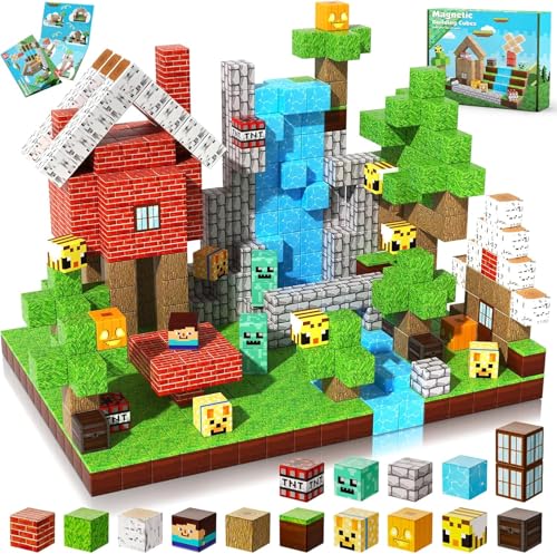 Magnetische Bausteine ,100 Stück Magnetic Building Blocks Baue Meine Magnete Welt Set,Magnetische Bauwelt Montessori Spielzeug ab 3 4 5 6 7 8 9 Kinder im Geburtstags Geschenke für Jungen Mädchen von ToyUnited