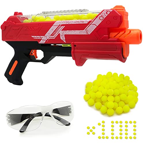 Blaster Gun mit Schutzbrille und 100 Schuss für Jungen und Mädchen, kompatibel mit Nerf Hyper Rounds Darts, einfaches Nachladen, hält bis zu 50 Schuss von Toyer