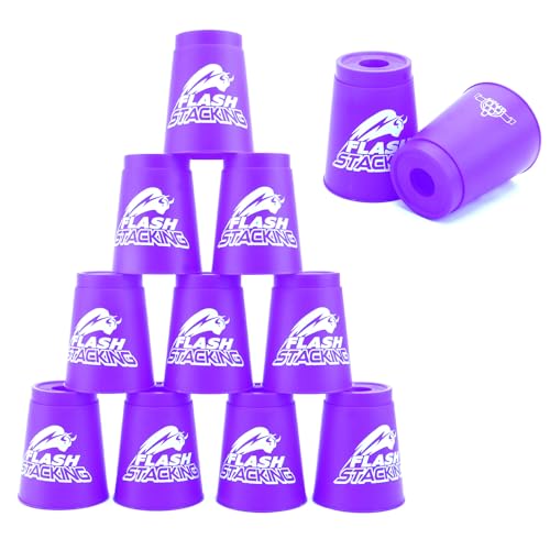 12 Stück Quick Sport Cups, Sport Stacking Cups, Sport Stapelbecher Stacking Stapel, Sport Training Spiel Herausforderung Wettbewerb, für Party Spiele Reise Spiele, Kinder und Erwachsene (Lila) von Toyhood