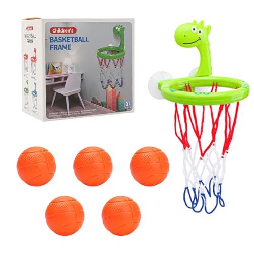 Badespielzeug, Badezimmer Basketballkorb Mini Basketballkorb mit 5 Bällen und Saugnapf Badewanne Basketballkorb Kinder Wasserspielzeug für Kinder Jungen Mädchen (Grün) von Toyhood