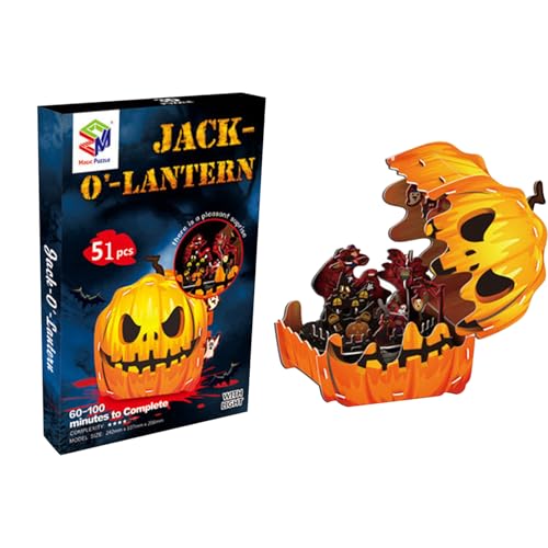 Halloween Kürbis Geformt 3D Puzzle, 3D Halloween Puzzle Halloween Kürbis Puzzle DIY Kürbis Laterne Modell Puzzle Kürbis Handwerk Jigsaw Halloween Dekoration Puzzle für Kinder Erwachsene von Toyhood