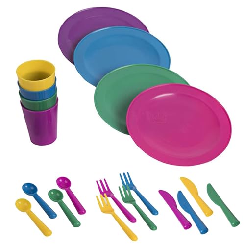 Toyhood 4 Set Küche Pretend Play Dish Set, 20pcs Küche Teller und Geschirr Spielzeug, Kinder Rolle Spielen Spielzeug Set, Kinder Playset Play Food Set Küche Zubehör, für Kinder Mädchen Jungen von Toyhood