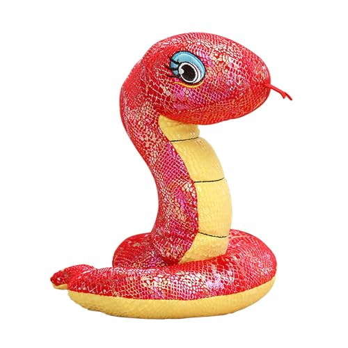 Toyhood Plüsch Schlange, 20cm Rot/Grüner Drache Plüsch Spielzeug Chinesisches Neujahr Tierkreiszeichen Plüsch Maskottchen Puppe Plüsch Figur Spielzeug 2025 Chinesisches Neujahr Dekoration (Rot) von Toyhood