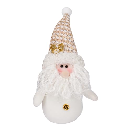 Toyhood Weiße Weihnachten Schneemann Santa Plüsch Spielzeug, Weihnachtsbaum GNOME Dekoration Geschenk, Weicher Plüsch Plüschtier Spielzeug, für Haus Garten Weihnachten Dekoration Geschenke (Weiß B) von Toyhood