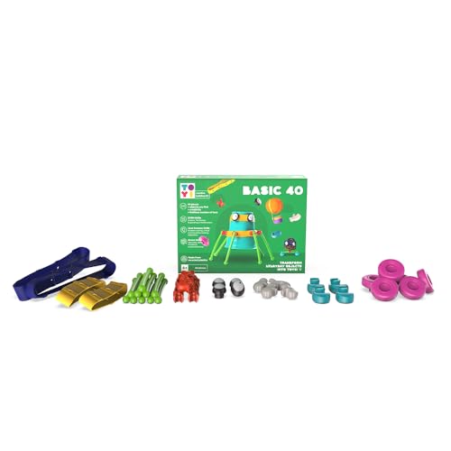 Toyi Basic 40-teiliges Kreatives Bauset, umweltfreundliches Upcycling Set für Kinder, STEM Lernspielzeug, STEM-Spielzeug, geeignet für Kinder ab 6 Jahren von Toyi