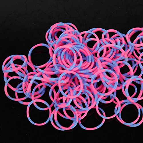 1x Refill Pack Neue 600Pcs Bunte Gummi Loom Band DIY mit Clips (Pink & blau) von Toyland