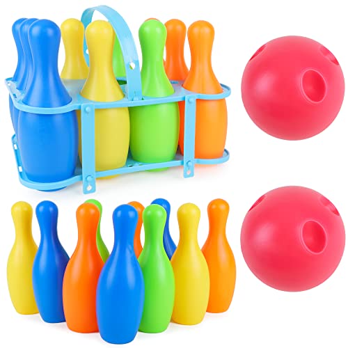 Toyland® 13-teiliges Bowling-Set für Gartenspiele – Bunte Gartenkegel – Spielzeug und Spiele für draußen von Toyland