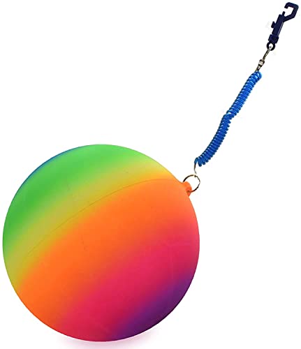 Toyland® 24 cm Neon Rainbow Ball auf dehnbarem Schlüsselanhänger – Neuartiges Kinderspielzeug von Toyland