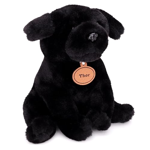 Toyland® 25 cm (10 Zoll) Plüschtier – Sitzender Plüschhund – Geeignet ab Geburt (Thor Schwarzer Labrador) von Toyland