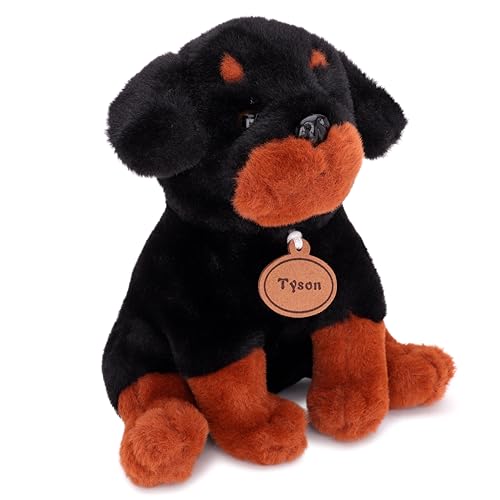 Toyland® 25 cm (10 Zoll) Plüschtier – Sitzender Plüschhund – Geeignet ab Geburt (Tyson Rottweiler) von Toyland