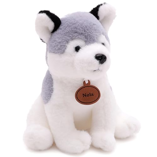 Toyland® 25 cm (10 Zoll) Plüschtier – Sitzender Plüschhund – Geeignet ab Geburt (NOLA Husky) von Toyland