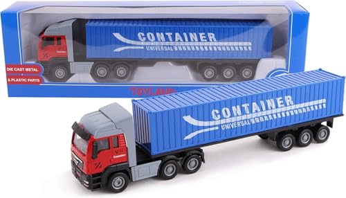 Toyland® 28cm Spielzeug LKW & Anhänger - Modellspielzeug & Fahrzeuge - Verschiedene Designs (Container-LKW) von Toyland