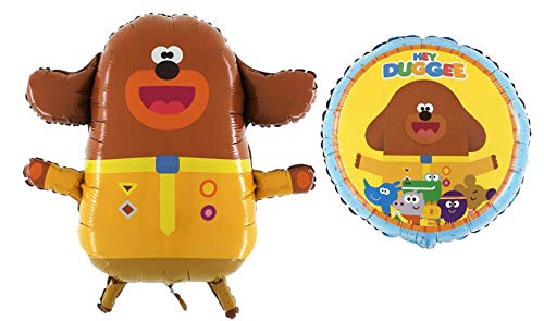 2er-Pack 1 x 18 "runder Hey Duggee und der Eichhörnchen-Ballon + 1 x 25 Zoll riesiger Hey Duggee-Folienballon in Jumbogröße von Grabo