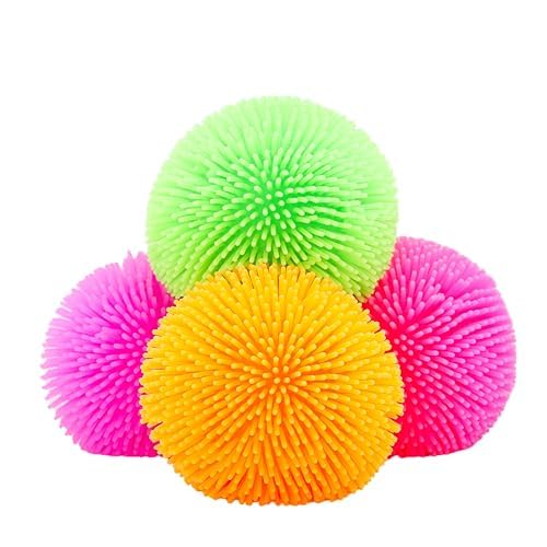 Toyland® 2er-Pack - 6 cm (2 Zoll) Neon-Puffer-Stressball zum Quetschen - Neuartiges Quetschspielzeug - Sensorisches Spielzeug von Toyland