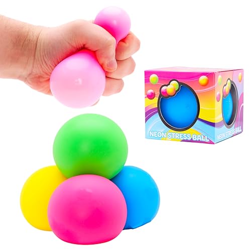 Toyland® 2er-Pack – 6 cm (2 Zoll) Neon-Squeezy-Stressball – neuartiges Squeeze-Spielzeug – sensorisches Spielzeug von Toyland