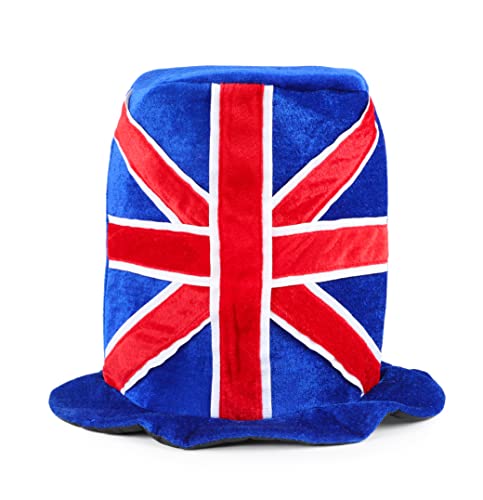 Toyland® 30 cm Union Jack Zylinderhut aus Samt – Britisches Kostümzubehör – Queens Platinum Jubilee von Toyland