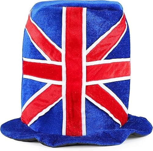 Toyland® 30 cm Union Jack Zylinderhut aus Samt – Britisches Kostümzubehör – Queens Platinum Jubilee von Toyland