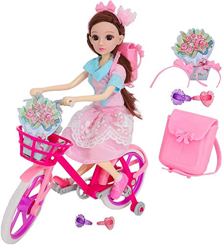 Toyland® 30 cm große Puppe auf dem Fahrrad, Spielset – inklusive Rucksack, Ringen und Stirnbändern (Poppy's Playtime) von Toyland