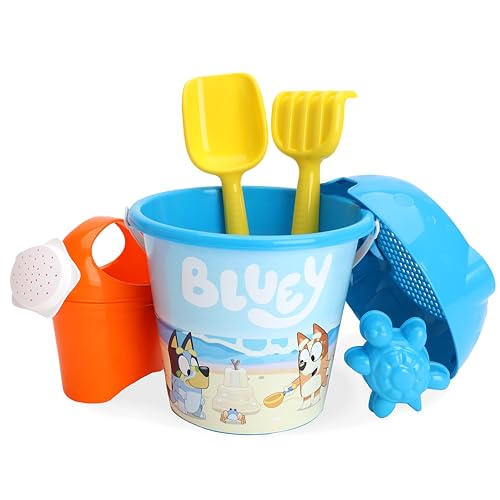 Toyland® Bluey & Bingo 6-teiliges Eimer- und Schaufelset mit Gießkanne – Sand- und Wasserspiele – Strandspielzeug von Toyland