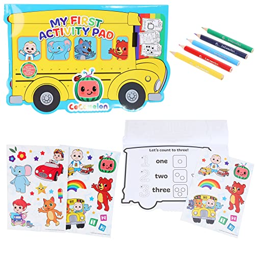 Toyland® Cocomelon Activity Set - A4 Aktivitätsblock, Bleistifte & 2 Stickerbögen - Bastelspielzeug - Reisespielzeug von Toyland