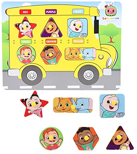 Toyland® Cocomelon Holz Bus Peg Board Lernpuzzle für Kinder - Kleinkindspielzeug - Alter 18m + von Toyland