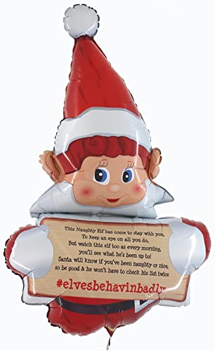 Toyland® Elves Behavin' Badly Naughty Elf Weihnachtsfolienballon - mit Luft oder Helium aufblasen (ELFENBALLON MIT NACHRICHT) von Toyland