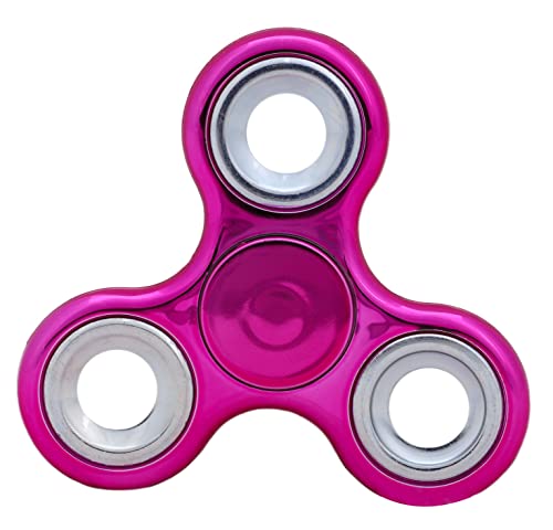 Toyland® Fidget Hand Spinner – Linderung von Stress und Angst (Metallic Pink & Silber) von Toyland