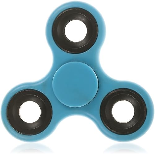 Toyland® Fidget Hand Spinner – Linderung von Stress und Angst (hellblaue und Schwarze Ringe) von Toyland