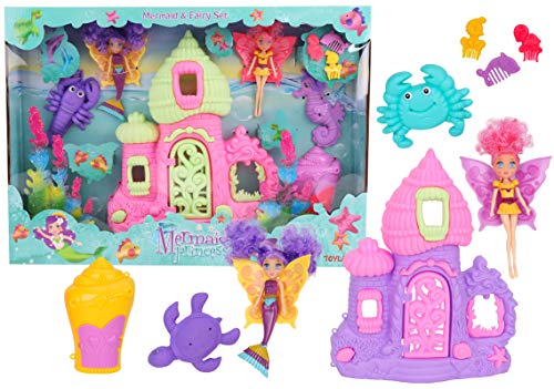 Toyland® Mermaid & Fairy Spielset mit Puppen, Schloss & Zubehör von Toyland