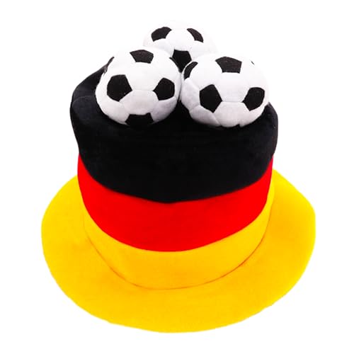 Toyland® Neuheits-Fußballfan-Zylinder mit Deutschland-Flagge und 3D-Fußbällen – Perfekt für Europameisterschaften/Weltmeisterschafts/Fußballpartys und Deutsche Feiern – 8 Länder Verfügbar von Toyland