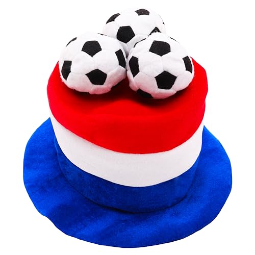 Toyland® Neuheits-Fußballfan-Zylinder mit Holland-Flagge und 3D-Fußbällen – Perfekt für Europameisterschaften/Weltmeisterschafts/Fußballpartys und Holland-Feierlichkeiten – 8 Länder Verfügbar von Toyland