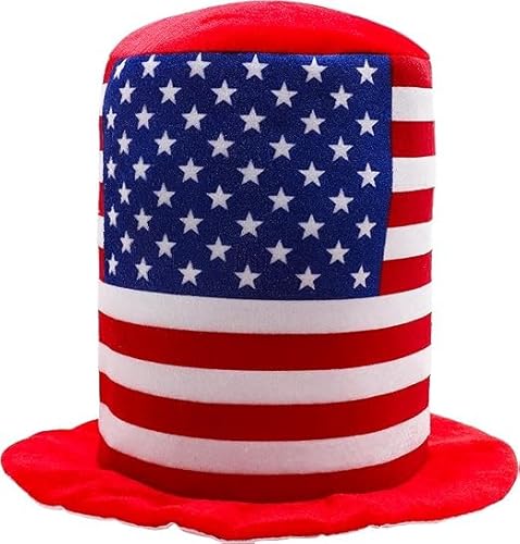 Toyland® Stars & Stripes USA Velvet Big Top Hat – Amerikanisches Kostümzubehör – Neuartige Hüte von Toyland