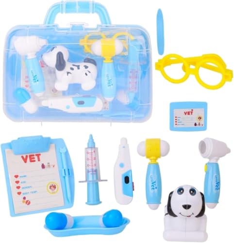 Toyland® Vets Carry Case Rollenspielsets mit Zubehör - Rollenspiel für Kinder Tierarzt-Tragetasche von Toyland