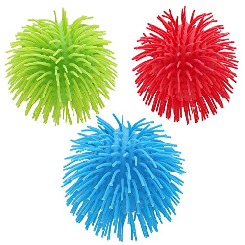 Toyland ® Packung mit 3 – 10 cm Squeezee GOO Fuzzy Balls – 1 rot, 1 blau, 1 grün – Fidget Fun Toys von Toyland