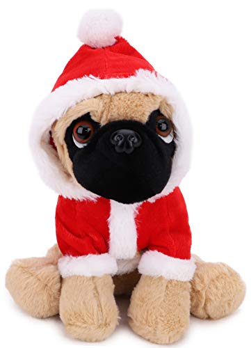 Toyland 23cm Kuscheltier Santa Mops Stofftier - Neuheit Weihnachtsplüsch - Geeignet für alle Altersgruppen von Toyland