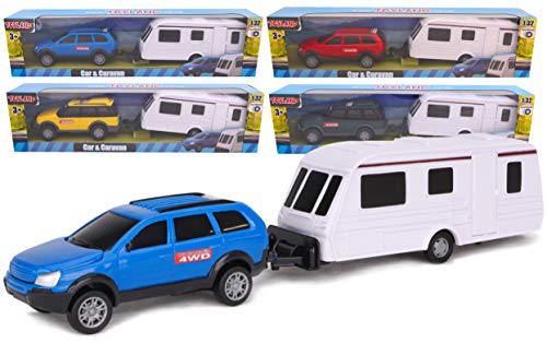 Toyland Car & Caravan Set aus Metalldruckguss zum Mitnehmen - Maßstab 1:32 (Zufällig) von Toyland