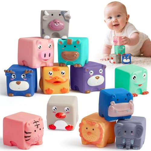 Toylink Baby Bausteine Stapelwürfel Bauklötze ab 1 Jahr Squeeze Zahnen Beißspielzeug mit Tierform Weiche Montessori Sensorik Spielzeug Stapelspielzeug Baby Geschenk Junge Mädchen ab 6 12 18 Monate Toylink Baby Bausteine Stapelwürfel Bauklötze ab 1 Jahr Squeeze Zahnen Beißspielzeug mit Tierform Weiche Montessori Sensorik Spielzeug Stapelspielzeug Baby Geschenk Junge Mädchen ab 6 12 18 Monate von Toylink