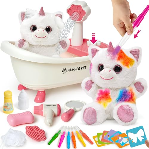 Toylink Einhorn Geschenke für Mädchen, Spielzeug Einhorn Kuscheltier mit Drück-Wasser-Badewanne & Waschbaren Buntstifte, Kreatives Geschenk Mädchen 4 5 6 7 8 Jahre für Geburtstag Weihnachten Toylink Einhorn Geschenke für Mädchen, Spielzeug Einhorn Kuscheltier mit Drück-Wasser-Badewanne & Waschbaren Buntstifte, Kreatives Geschenk Mädchen 4 5 6 7 8 Jahre für Geburtstag Weihnachten von Toylink