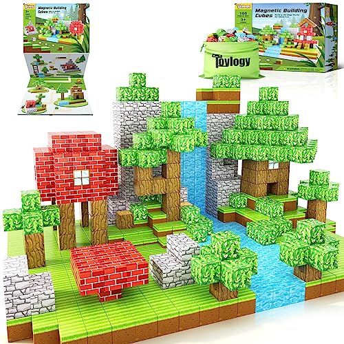 Toylogy 100PCS Magnetische Bausteine-Bauen Mine Magnete Welt Edition für Jungen und Mädchen im Alter von 3 4 5 6 7 8, Magnetspiel Outdoor Spielzeug für Kinder Geschenke ab 3+ Jahre Mädchen Jungs Toylogy 100PCS Magnetische Bausteine-Bauen Mine Magnete Welt Edition für Jungen und Mädchen im Alter von 3 4 5 6 7 8, Magnetspiel Outdoor Spielzeug für Kinder Geschenke ab 3+ Jahre Mädchen Jungs von Toylogy