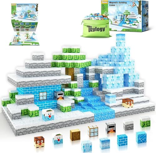 Magnetische Bausteine - Build Mine Magnete Welt World Set, Magnet World Frozen Edition Kinderspielzeug für 3 4 5 6 Jahre Geschenk Mädchen, Magnetspiel Prinzessin Castle STEM spielzeug für 3+ Kinder von Toylogy