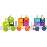 Hape Holzbausteine Fantasie Bausteine Eisenbahn mehrfarbig von Toynamics