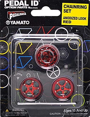 Yamato Pedal Id 1:9 Scale Bicycle: Chain Ring Set: Anodized Look Red von Toynk