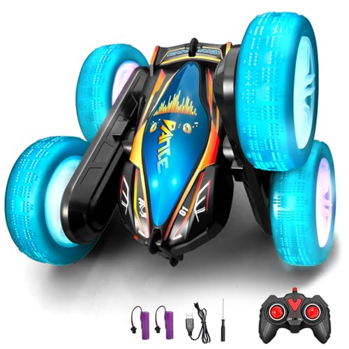 Ferngesteuertes Auto, Geschenk für Jungen & Mädchen 8-12 Jahre 360° Flip Doppelseitiges Fahren 2.4G Fernsteuerung All-Terrain Drift RC Auto Spielzeug Indoor Outdoor Draußen Sand Strand Garten (Blau) Ferngesteuertes Auto, Geschenk für Jungen & Mädchen 8-12 Jahre 360° Flip Doppelseitiges Fahren 2.4G Fernsteuerung All-Terrain Drift RC Auto Spielzeug Indoor Outdoor Draußen Sand Strand Garten (Blau) von Toyone