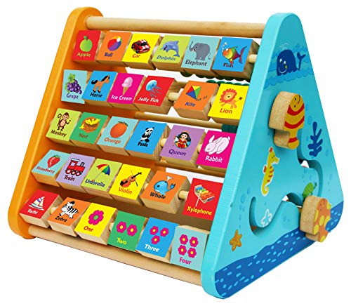 TOWO Holzspielzeug Motorikspielzeug Spielcenter aus Holz mit Schreibtafel Abakus Buchstaben Zahlen Farben Uhr Bilder - Lernspielzeug ab 1 Jahr - Geschenkidee Geburtstag Baby Kind Kleinkind TOWO Holzspielzeug Motorikspielzeug Spielcenter aus Holz mit Schreibtafel Abakus Buchstaben Zahlen Farben Uhr Bilder - Lernspielzeug ab 1 Jahr - Geschenkidee Geburtstag Baby Kind Kleinkind von Toys of Wood Oxford