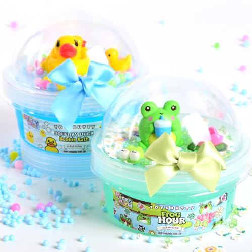 ToysButty Blue Clear Slime 2 Pack Soft Crunchy & Stretchy Slime for Kids, Premium Duck Slime Set with Foam Ball Ultimate Slime kit for Girls & Boys Ages 8-12 Idea Gift, Party Favors ToysButty Blue Clear Slime 2 Pack Soft Crunchy & Stretchy Slime for Kids, Premium Duck Slime Set with Foam Ball Ultimate Slime kit for Girls & Boys Ages 8-12 Idea Gift, Party Favors von ToysButty