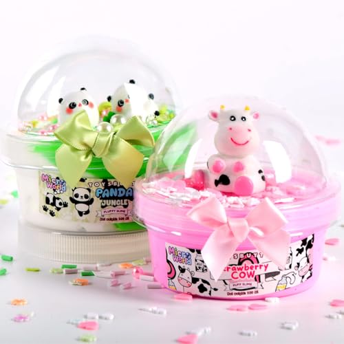 Toysbutty 2 Pack Fluffy Slime Water Slime Set für Mädchen und Jungen, duftende vorgefertigte Erdbeerkuh, Nicht klebriger Schleim für Kinder, mit süßem Schleim-Zubehör Toysbutty 2 Pack Fluffy Slime Water Slime Set für Mädchen und Jungen, duftende vorgefertigte Erdbeerkuh, Nicht klebriger Schleim für Kinder, mit süßem Schleim-Zubehör von ToysButty