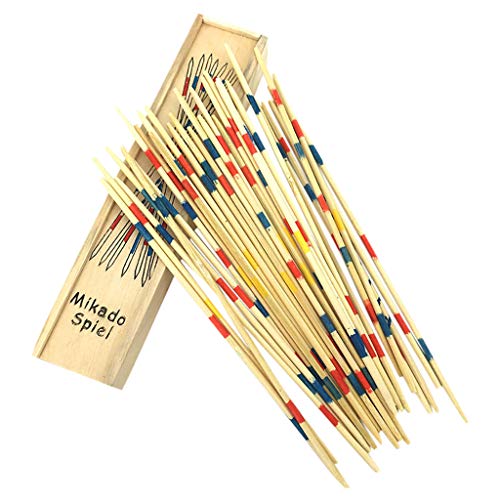 Toysmith TIREOW Traditionelles Holz Mikado Spiel Pick Up Sticks mit Box, interaktives Spiel Lernspielzeug Spielzeug für Kinder Jungen Mädchen von Toysmith