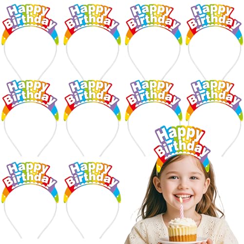 24 Stück Geburtstag Haarband Geburtstag Kronen Geburtstag Stirnband Geburtstagskrone Partyhüte Geburtstag Dekoration Kopfbedeckung Kopfschmuck Tiara Alles Gute zum Geburtstag Zubehör für Kinder von Toyssa