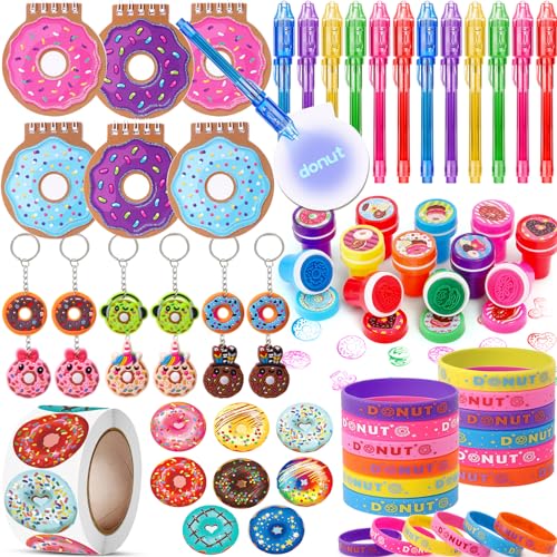 Toyssa Donut Party Mitgebsel Kindergeburtstag Gastgeschenke Mädchen mit Zauberstifte Stempel Kinder Notizbuch Silikon Armbänder, Donut Pinata Füllung Give Aways Kleine Geschenke für Kinder Mädchen von Toyssa