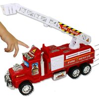 Großes Feuerwehrauto, Spielzeug-Feuerwehr mit ausfahrbarer Leiter von Toytrade M.C. Biermann GmbH